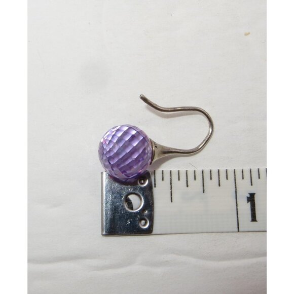 Pandora Morning Dew Purple CZ and Sterling Silver Dangle Earrings 290552ACZ - Picture 3 of 7